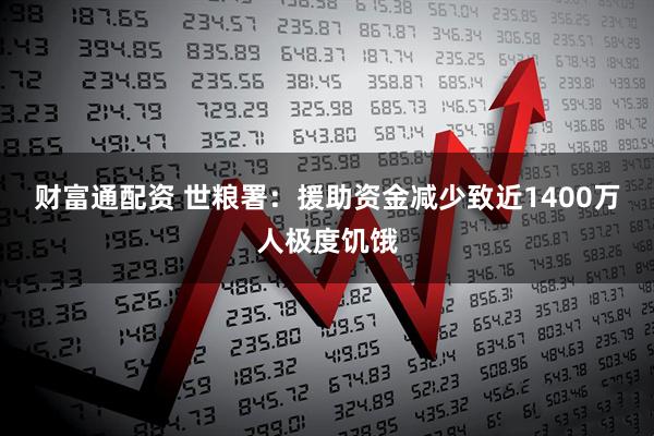 财富通配资 世粮署：援助资金减少致近1400万人极度饥饿